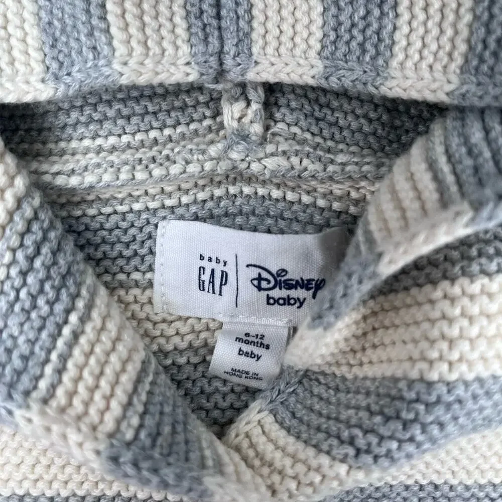 Baby Gap Disney Knit Sweater Button Down Mickey Pockets Size 6-12 Months
